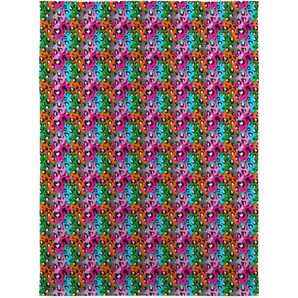 Leopard Print - Multi Blanket, Plush Fleece, 30x40, Multicolor