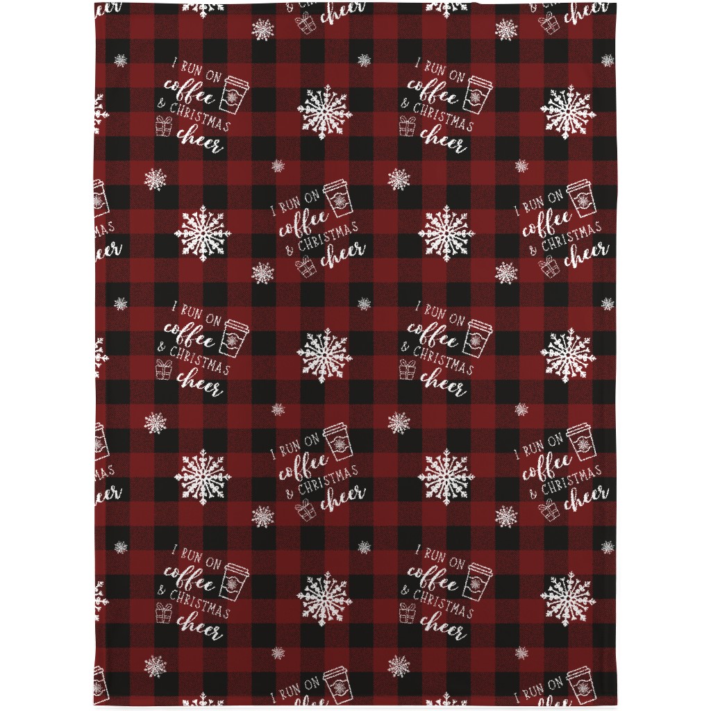 Coffee and Christmas Cheer Blanket, Plush Fleece, 30x40, Red, Red