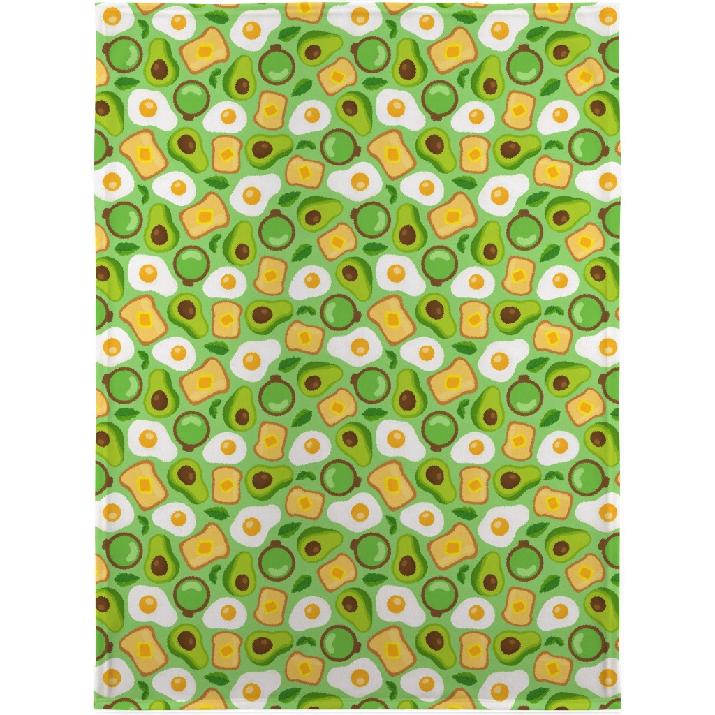 Deconstructed Avocado Toast - Green Blanket, Plush Fleece, 30x40, Green, Classic Green