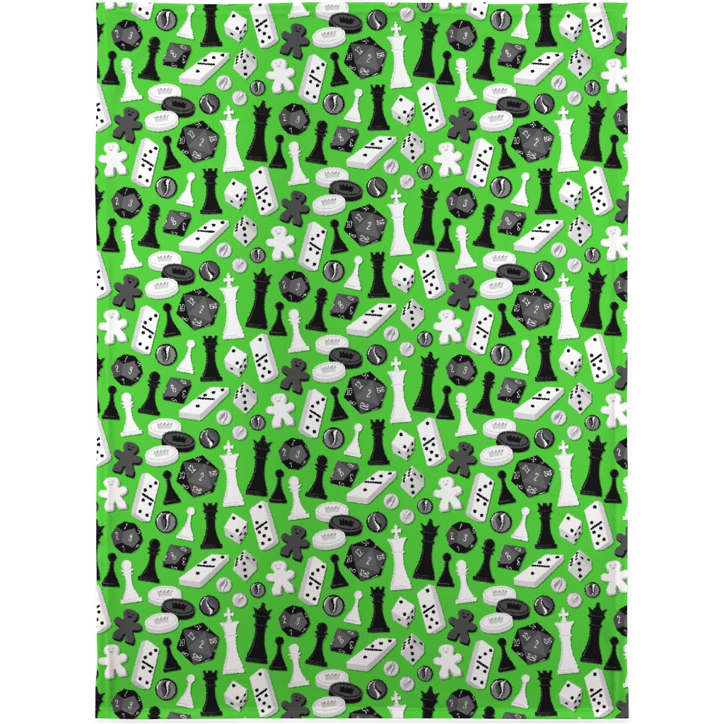 Game on Blanket, Plush Fleece, 30x40, Green, Spring