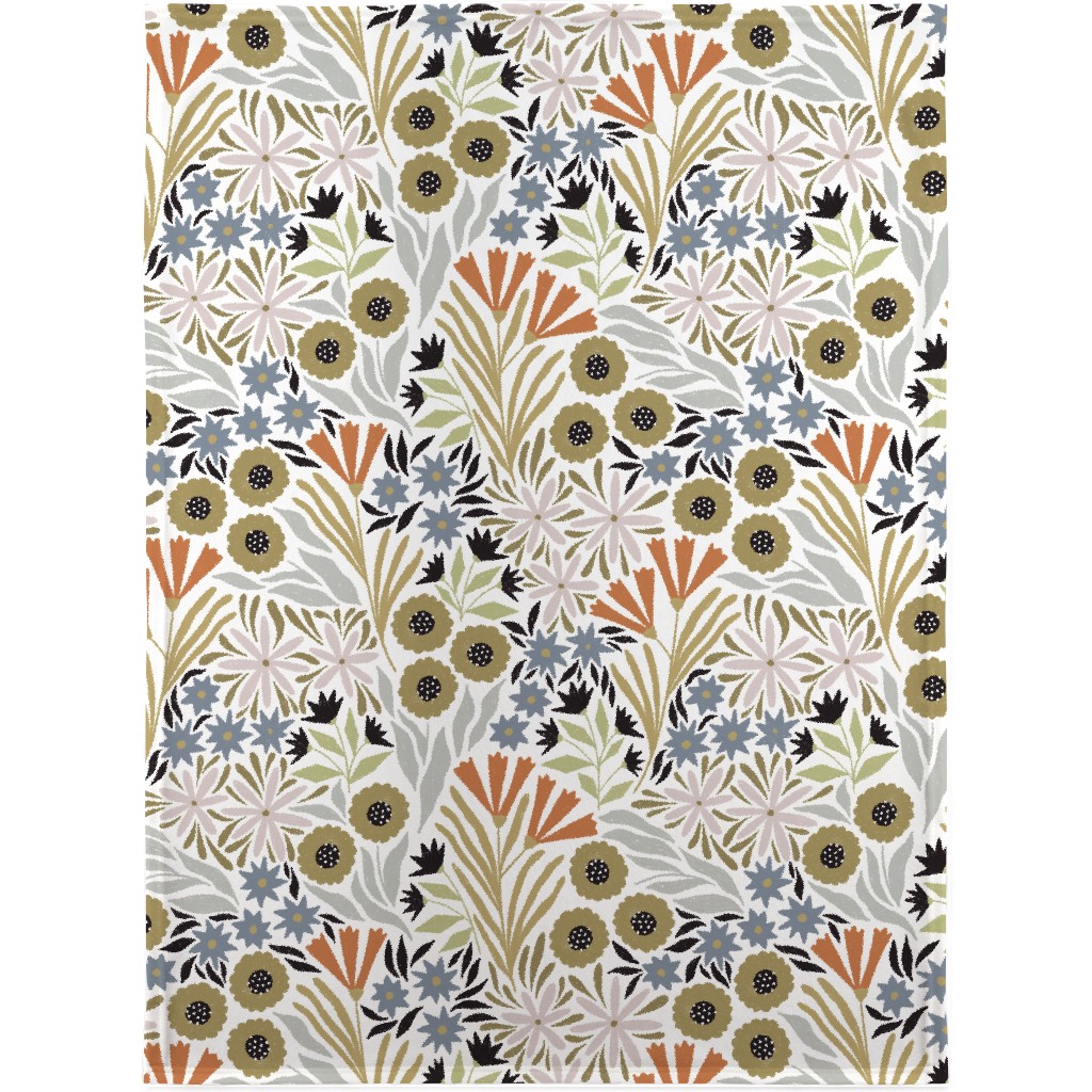 Adeline Floral - Muted Multi Blanket, Plush Fleece, 30x40, Multicolor