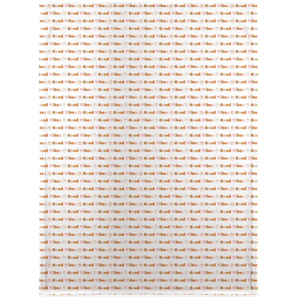 Good Vibes - Neutral Blanket, Plush Fleece, 30x40, Beige, Pearl
