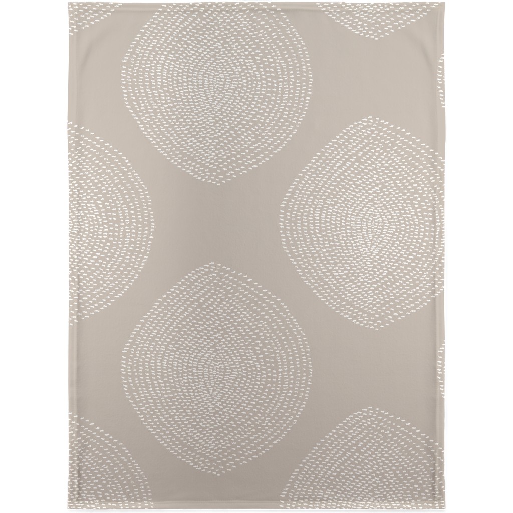 Stripy Boho Drop Blanket, Plush Fleece, 30x40, Beige, Wheat