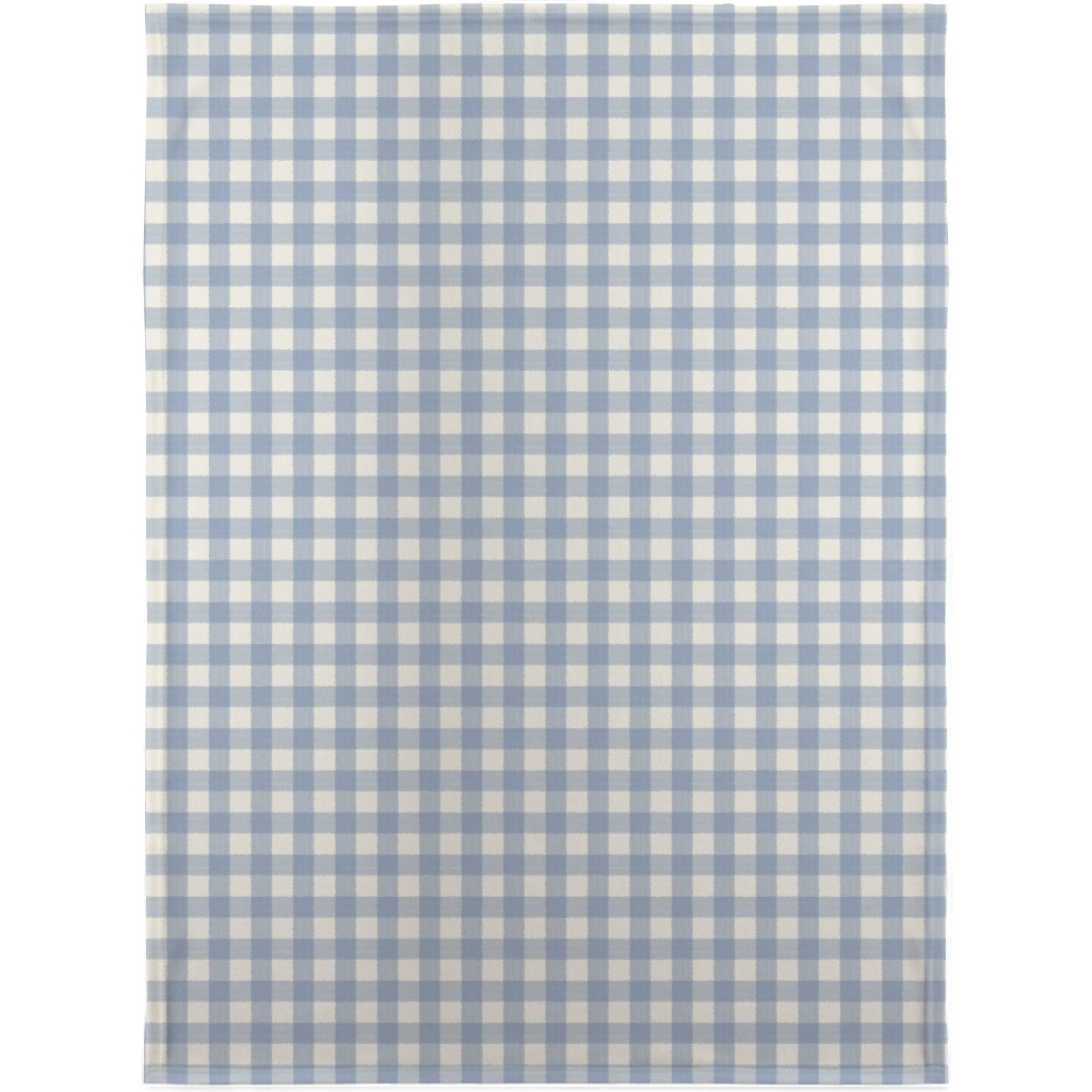 Buffalo Plaid - Soft Blue & Cream Blanket, Plush Fleece, 30x40, Blue, True Blue