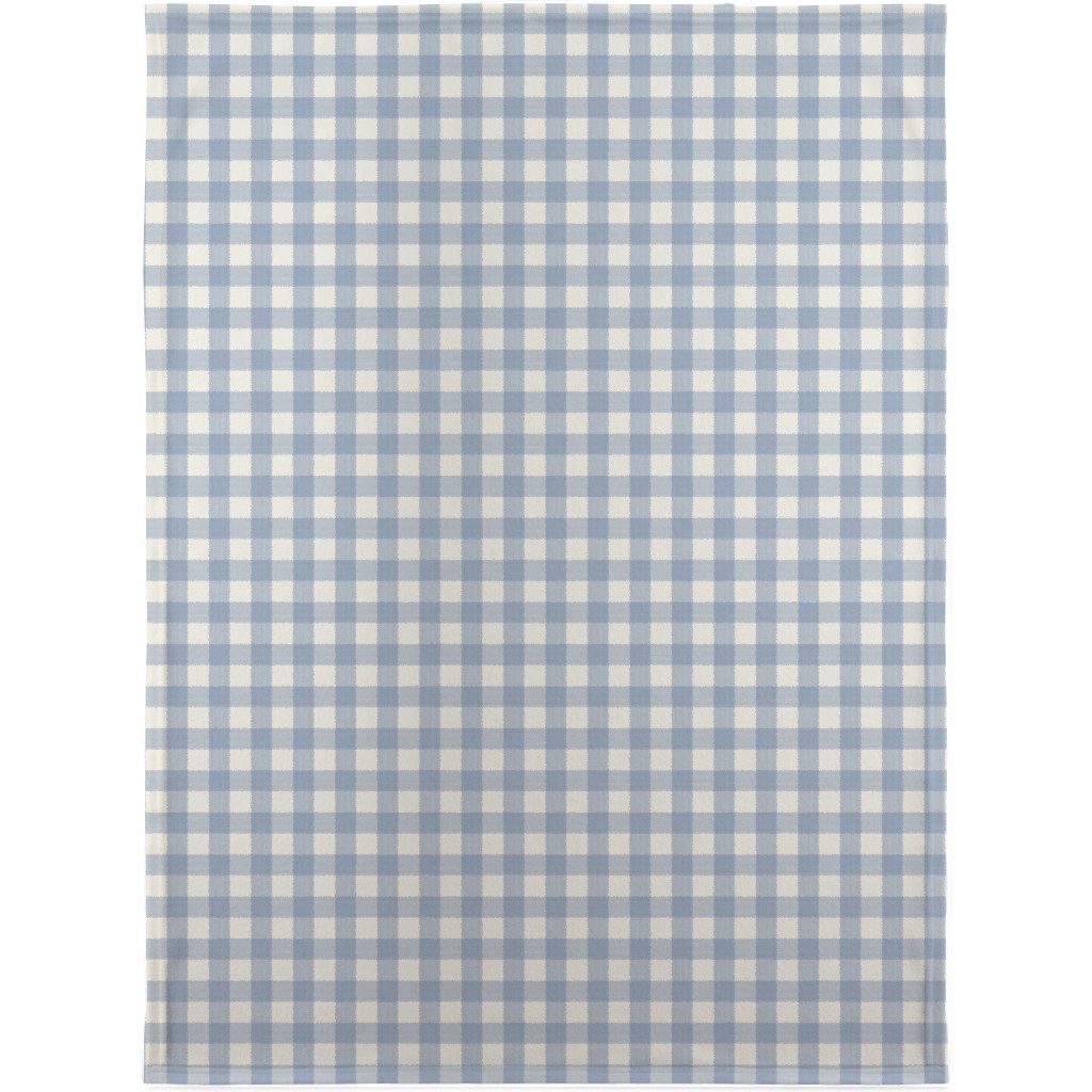 Buffalo Plaid - Soft Blue & Cream Blanket, Plush Fleece, 30x40, Blue