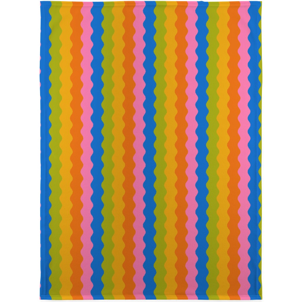 Rainbow Squiggles Blanket, Plush Fleece, 30x40, Multicolor