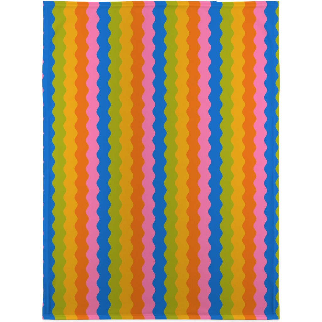 Rainbow Squiggles Blanket, Plush Fleece, 30x40, Multicolor