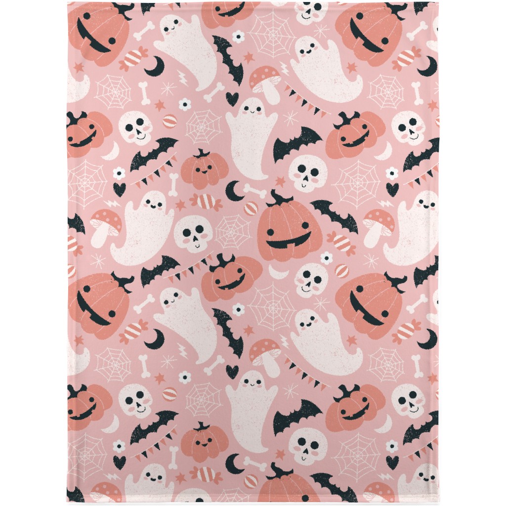 Non-Spooky Halloween - Pink Blanket, Plush Fleece, 30x40, Pink
