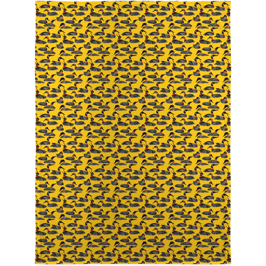 Common Loon of Canada - Yellow Blanket, Plush Fleece, 30x40, Yellow, Classic Yellow