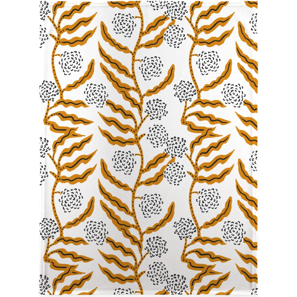 La Ville Vine - Black and Yellow Blanket, Plush Fleece, 30x40, Yellow, Classic Yellow