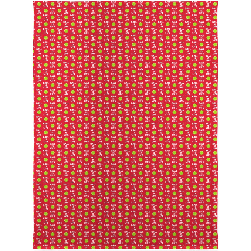 Ball Is Life - Tennis Ball - Red Blanket, Plush Fleece, 30x40, Red, Red