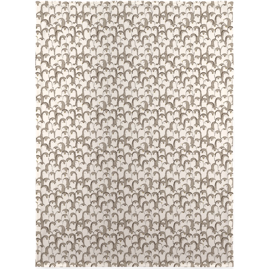 Penguin Huddle Blanket, Plush Fleece, 30x40, Beige, Stone
