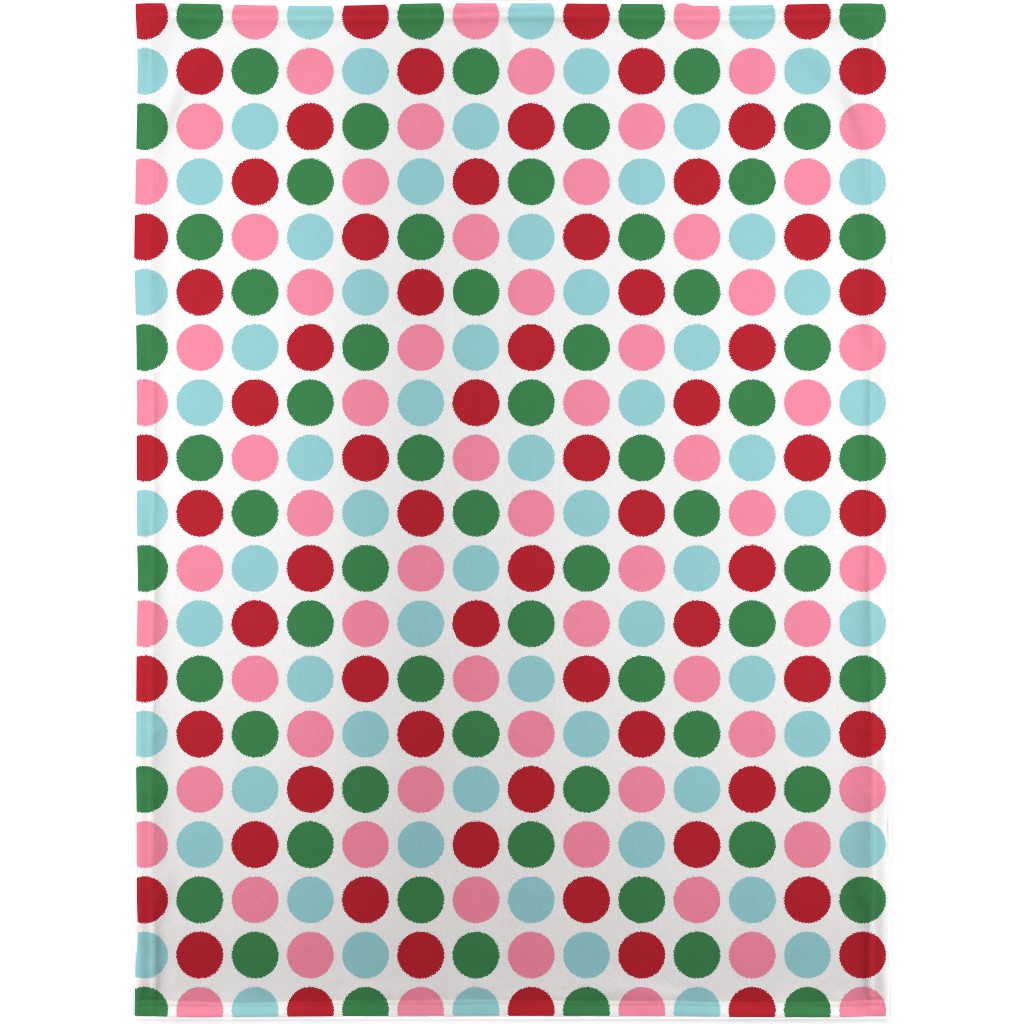 Christmas Collection Polka Dots - Multi Blanket, Plush Fleece, 30x40, Multicolor