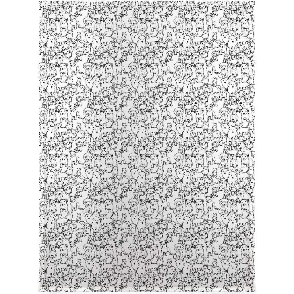 Puppies Blanket, Plush Fleece, 30x40, White, White