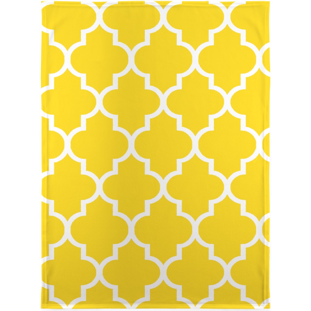 Quatrefoil - Lemon Blanket, Plush Fleece, 30x40, Yellow, Classic Yellow