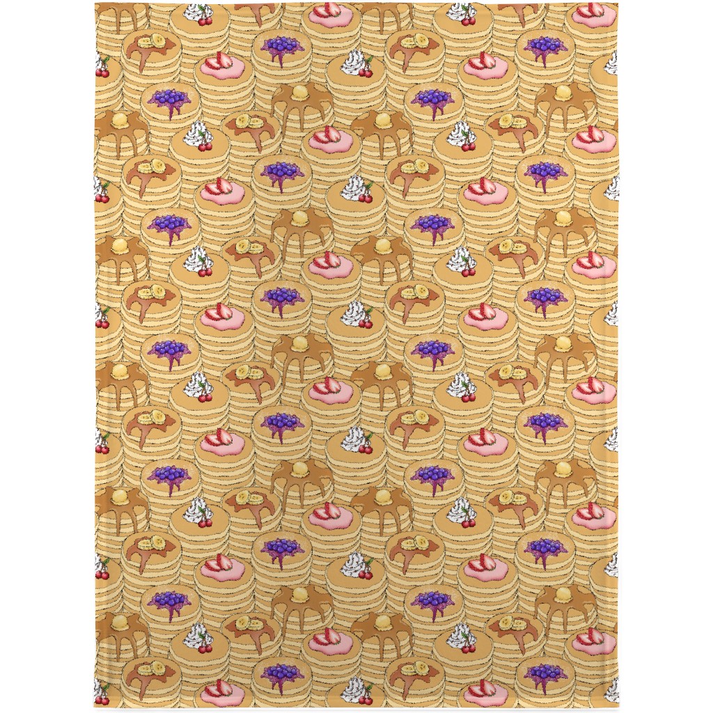 Flapjack Stack Blanket, Plush Fleece, 30x40, Beige, Pearl