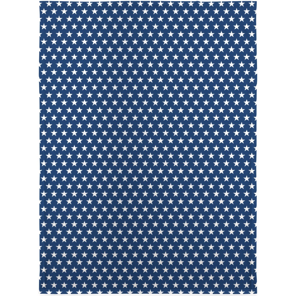 Stars on Blue Blanket, Plush Fleece, 30x40, Blue