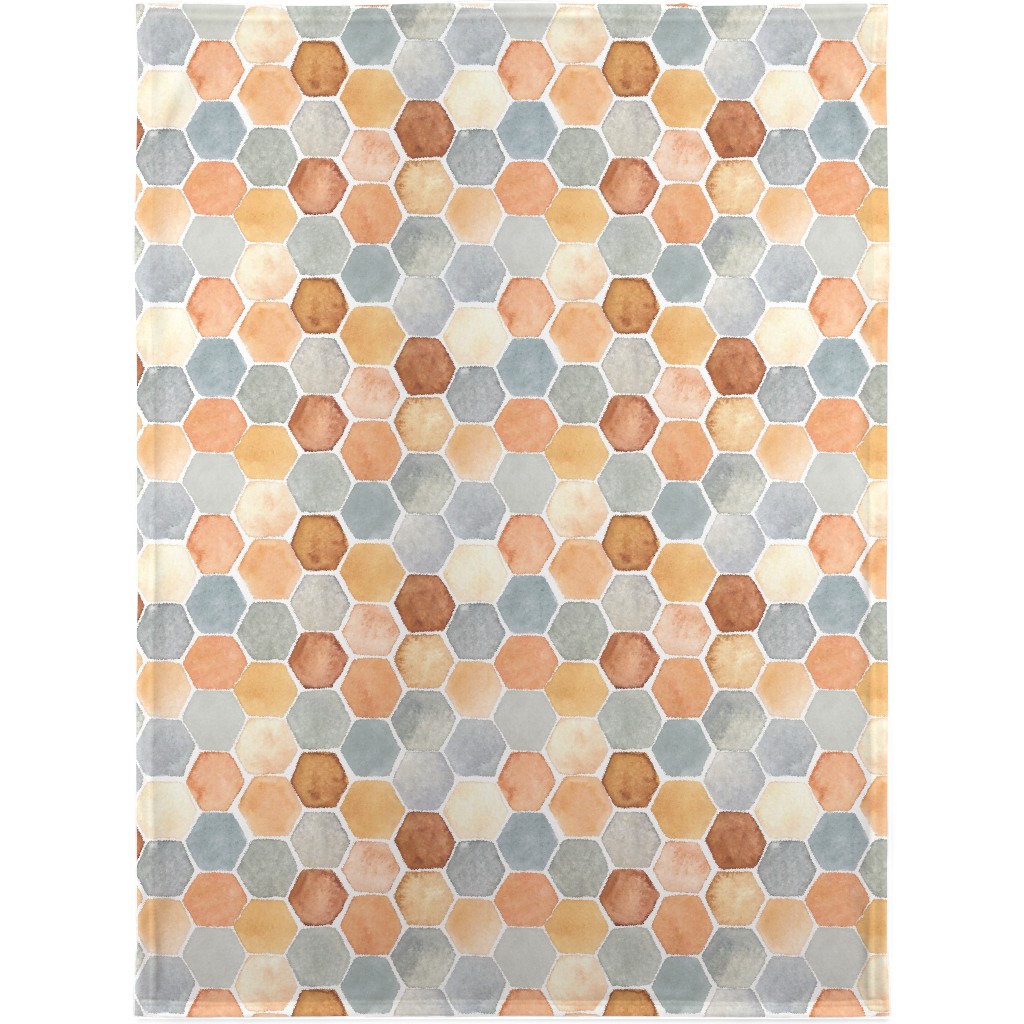 Hexagon - Warm Blanket, Plush Fleece, 30x40, Multicolor