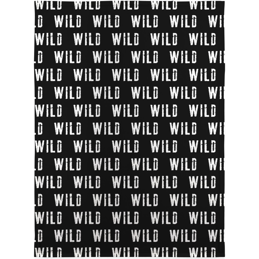 Wild - Black Blanket, Plush Fleece, 30x40, Black, Black