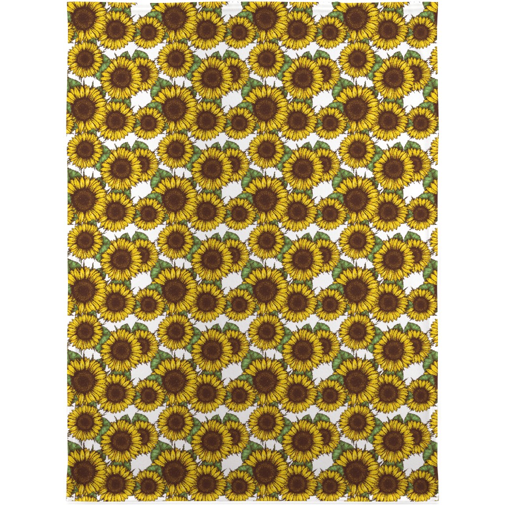Sunflowers Blanket, Plush Fleece, 30x40, Yellow