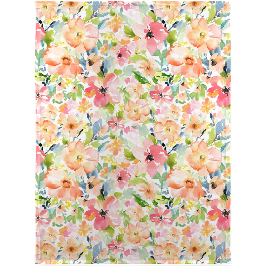 Floral Love Print Blanket, Plush Fleece, 30x40, Multicolor