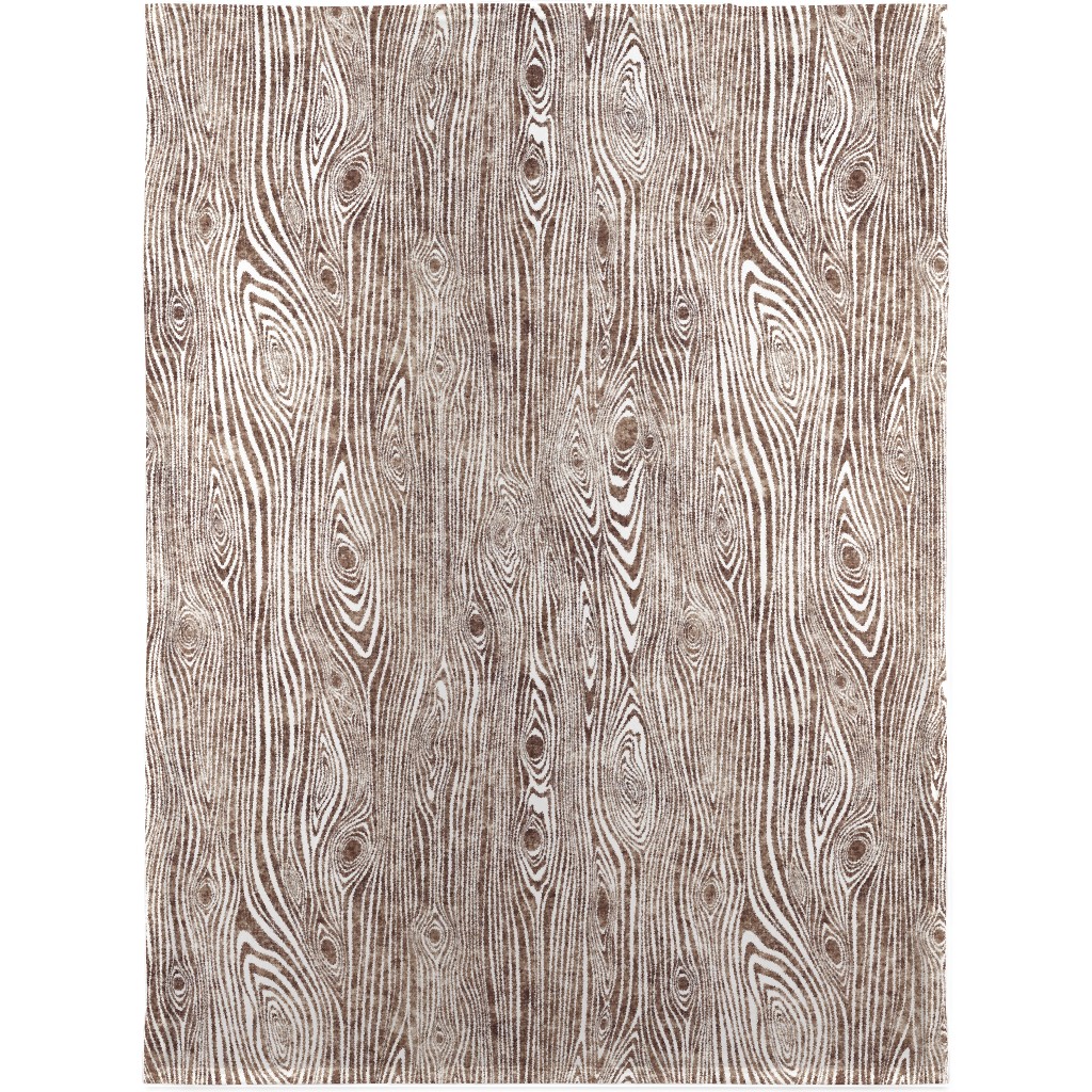 Woodgrain Driftwood Blanket, Plush Fleece, 30x40, Brown, Cafe
