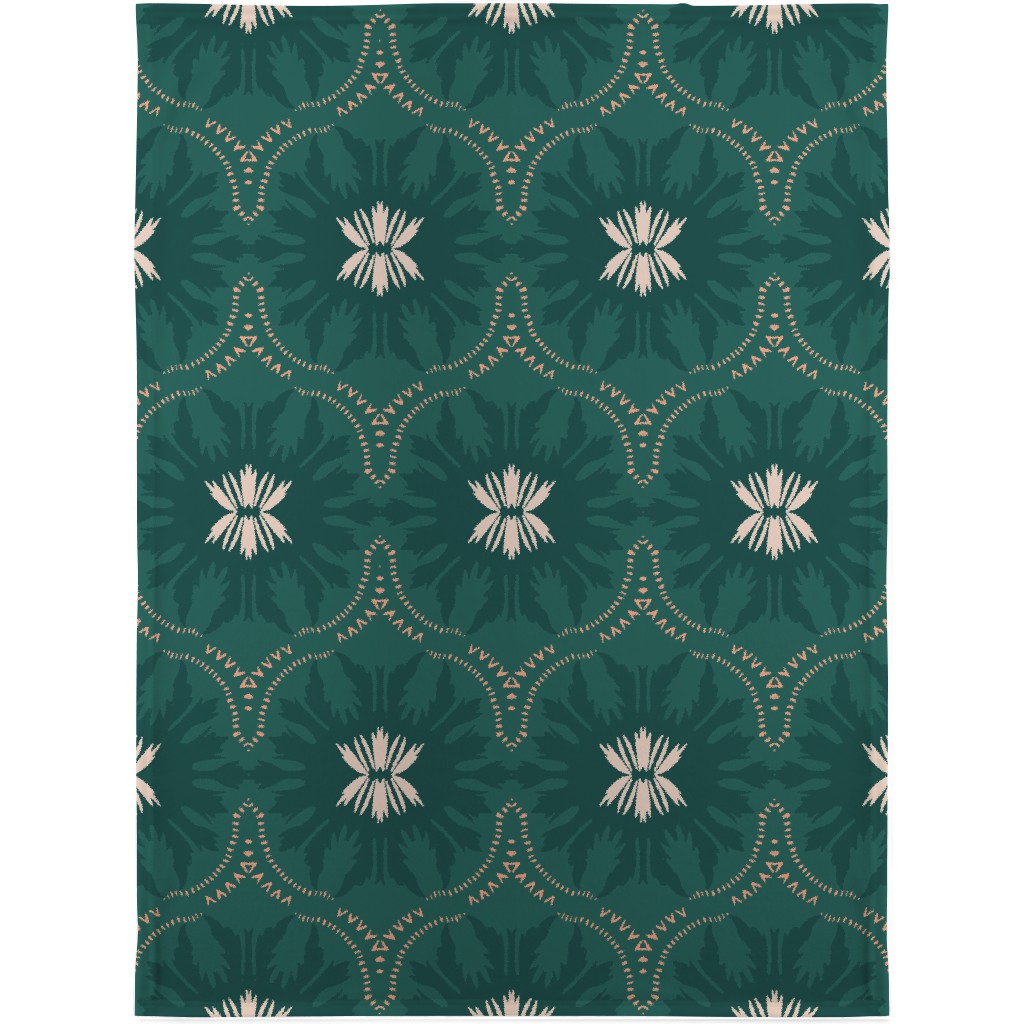 Jasmin Wildflower - Green Blanket, Plush Fleece, 30x40, Green