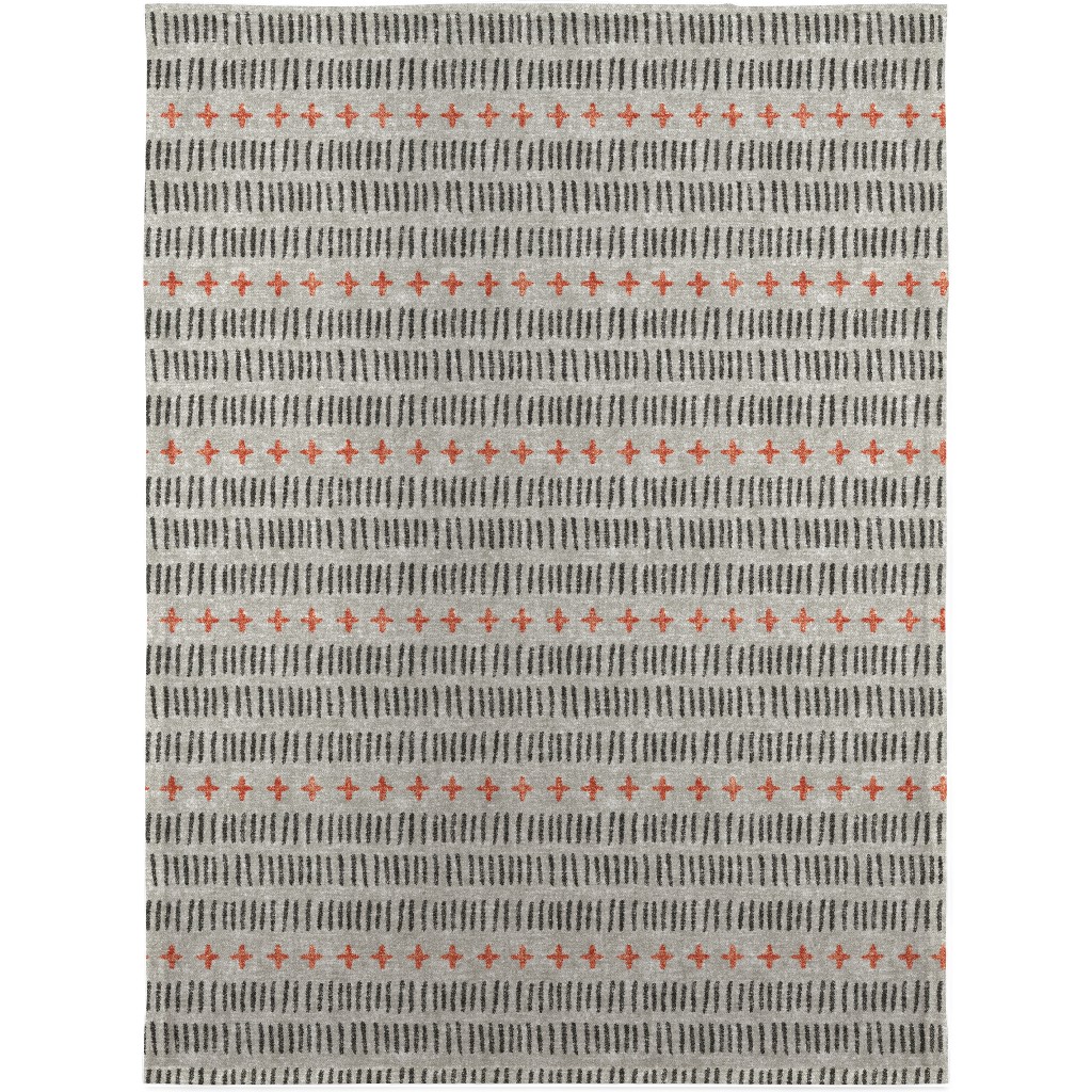 Modern Farmhouse Dash - Multi on Beige Blanket, Plush Fleece, 30x40, Gray, Gray