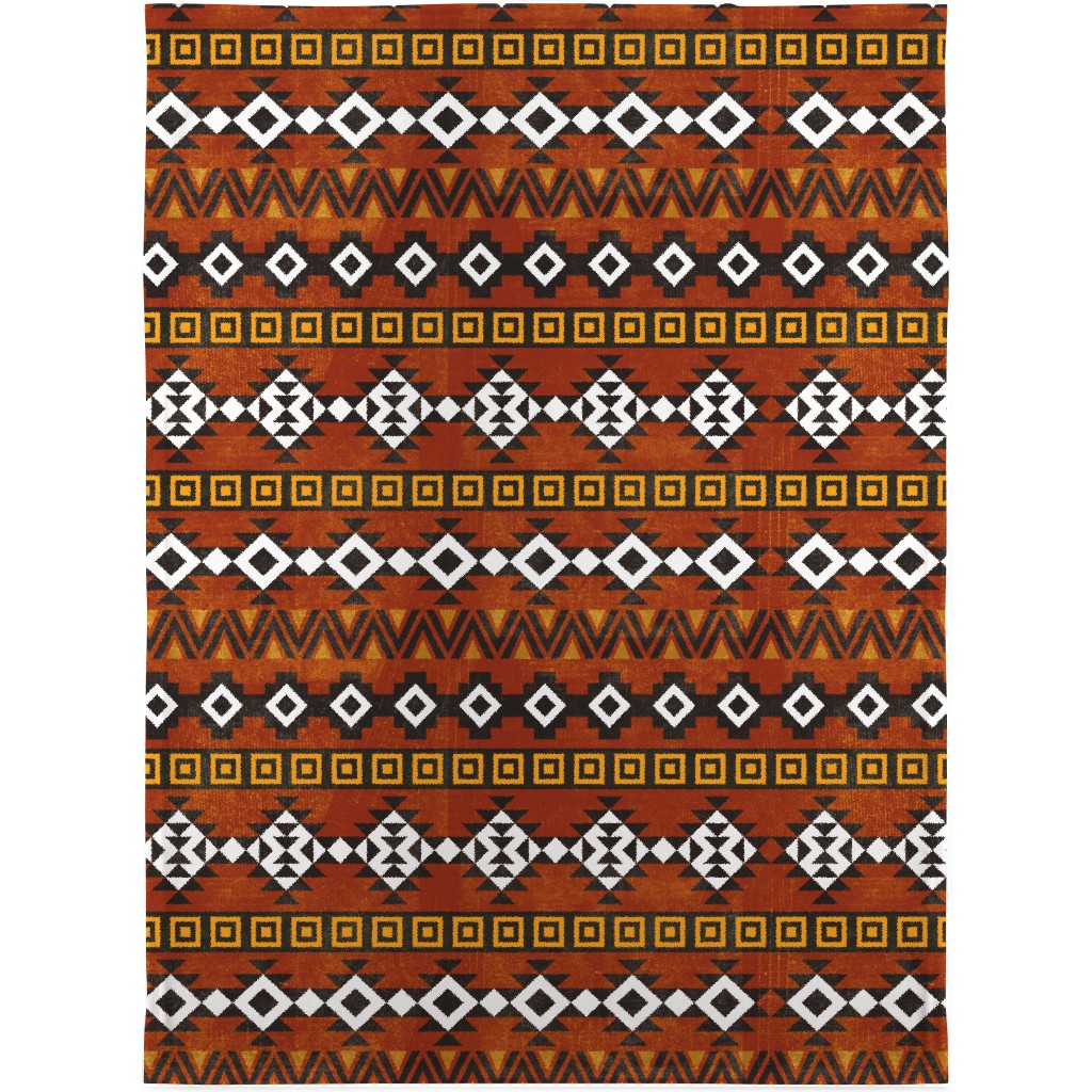 Modern Desert - Rust Blanket, Plush Fleece, 30x40, Orange, Orange