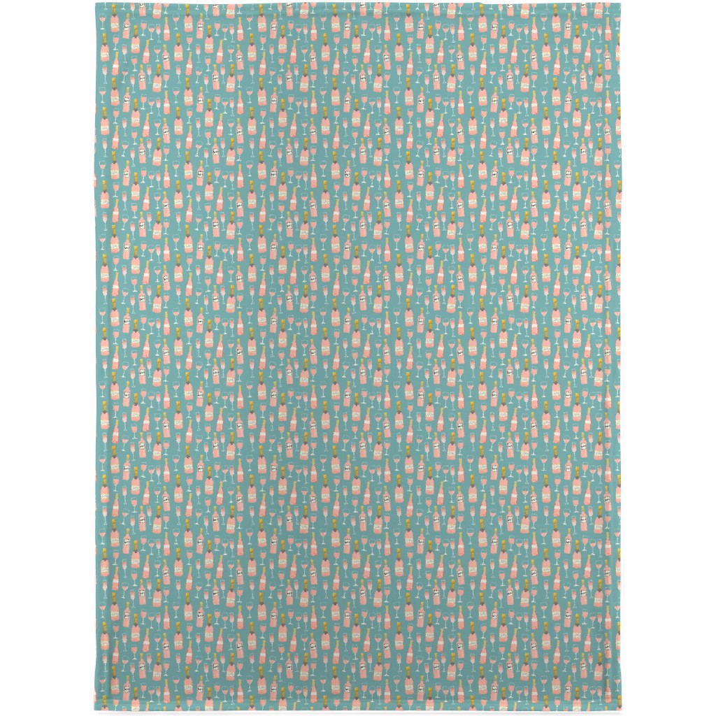 Rose All Day Wine Blanket, Plush Fleece, 30x40, Green, Catalina