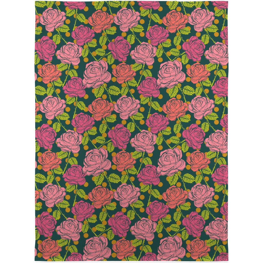 Roses - Shades of Pink Blanket, Plush Fleece, 30x40, Pink
