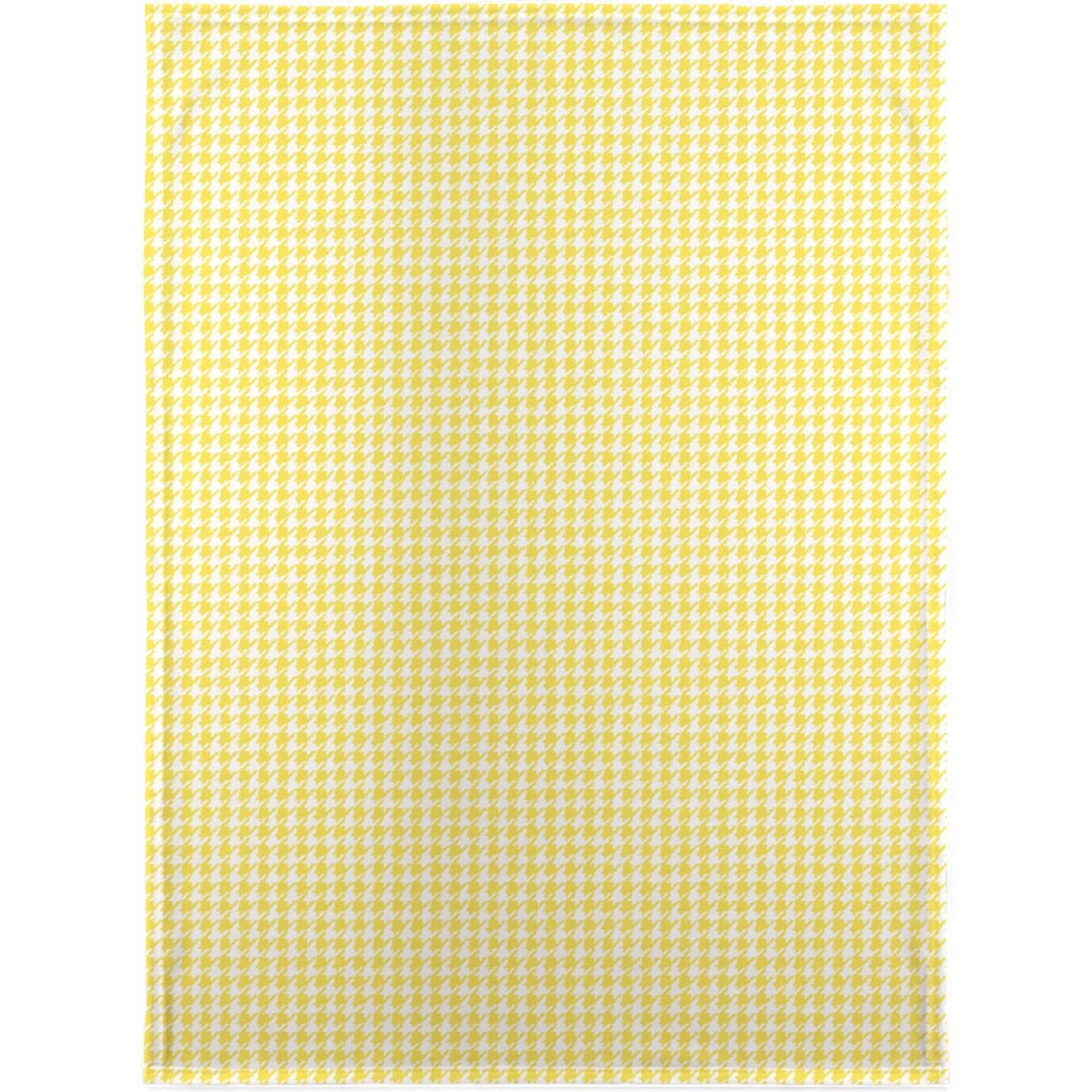 Happy Houndstooth Blanket, Plush Fleece, 30x40, Yellow