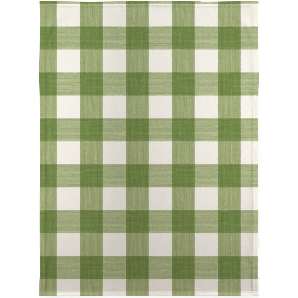 Buffalo Check Blanket, Plush Fleece, 30x40, Green, Classic Green