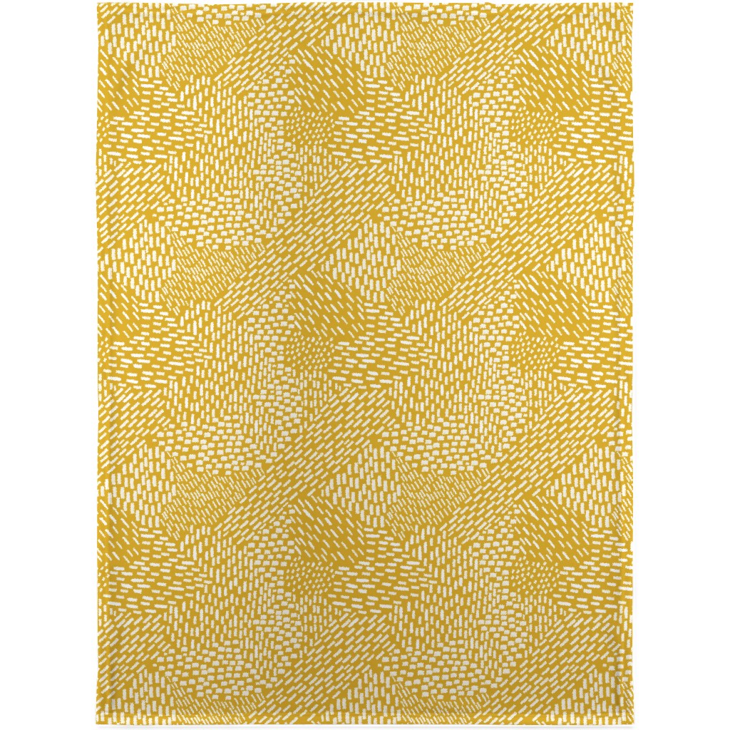Abstract Brushstrokes Blanket, Plush Fleece, 30x40, Yellow