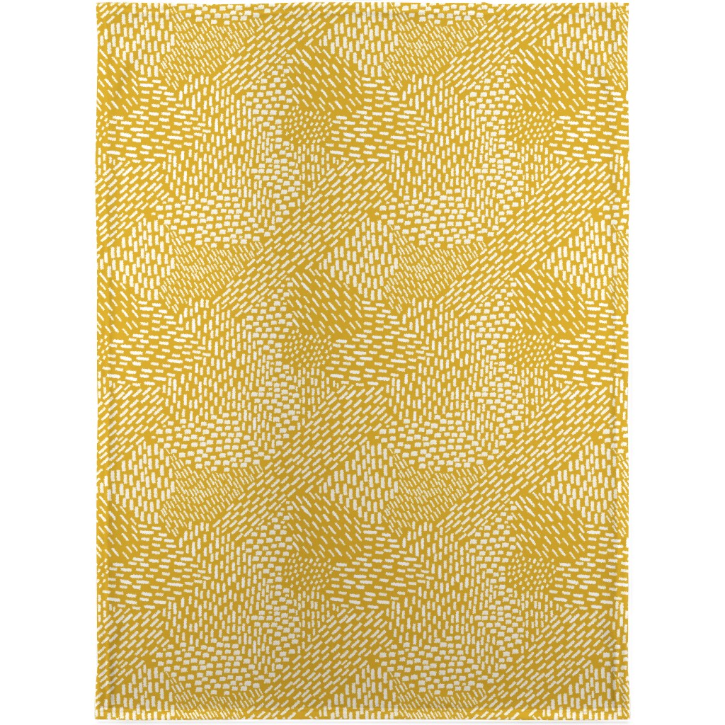 Abstract Brushstrokes Blanket, Plush Fleece, 30x40, Yellow, Marigold