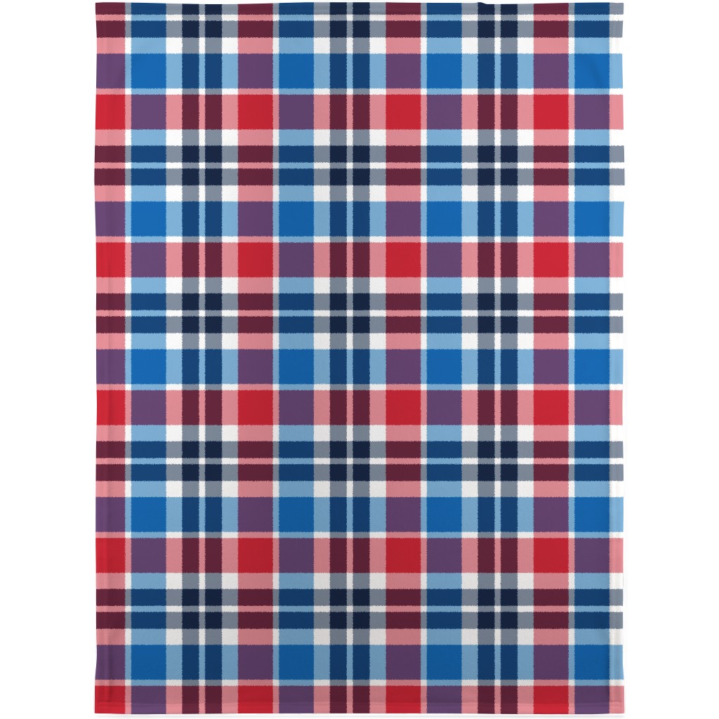 Independence Day Plaid - Multi Blanket, Plush Fleece, 30x40, Multicolor