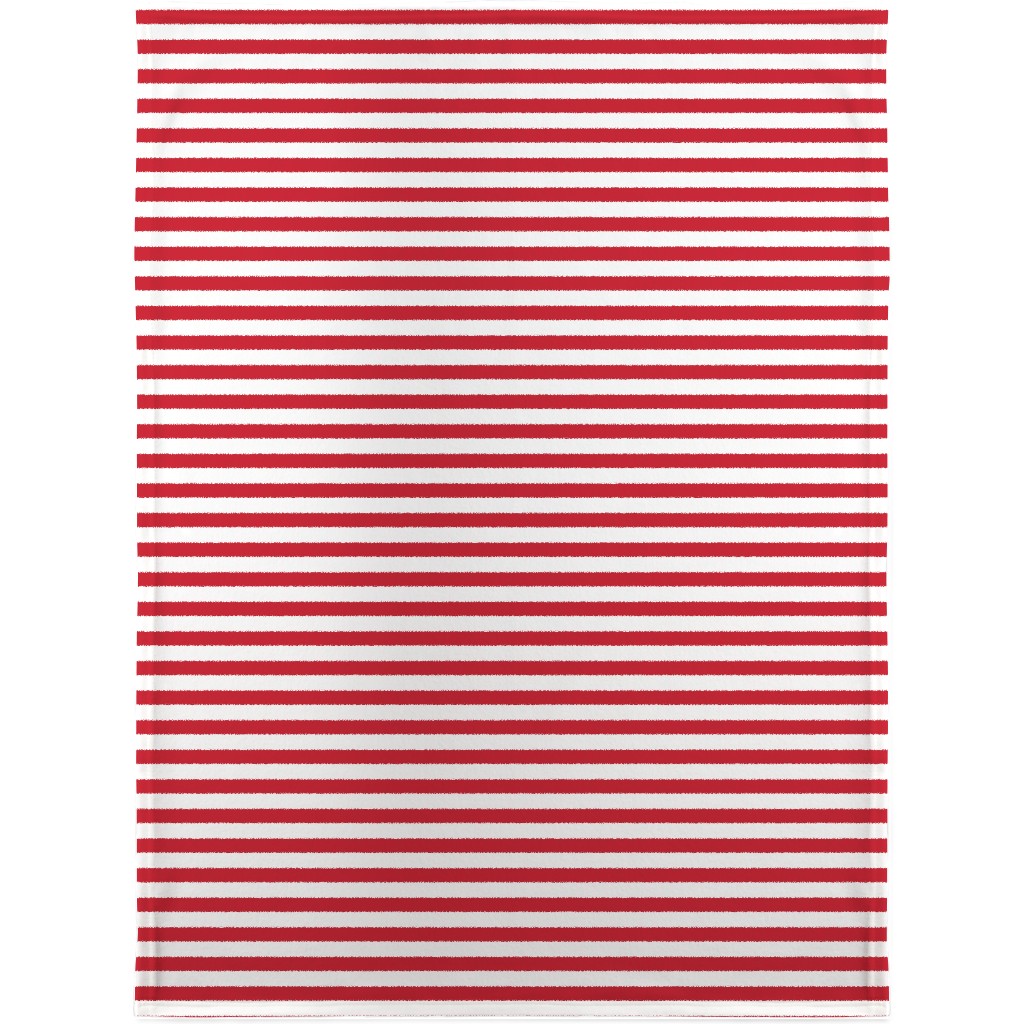 Stripes - Red and White Blanket, Plush Fleece, 30x40, Red