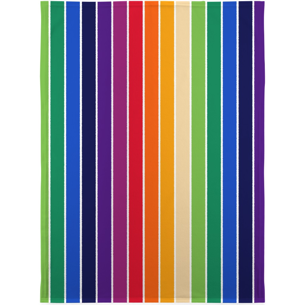 70s Stripe - Multi Blanket, Plush Fleece, 30x40, Multicolor