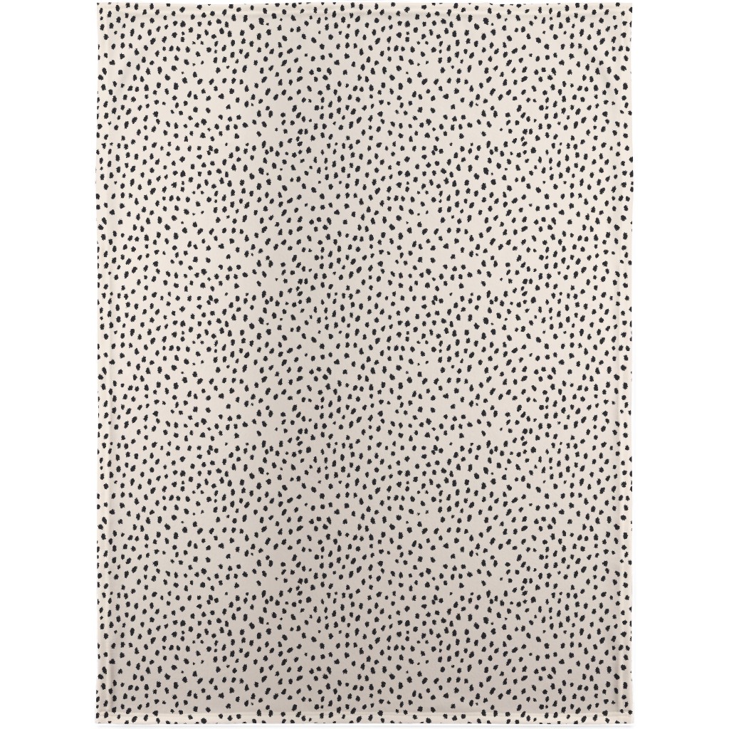 Black Marks - Creamy Beige Blanket, Plush Fleece, 30x40, Beige, Pearl