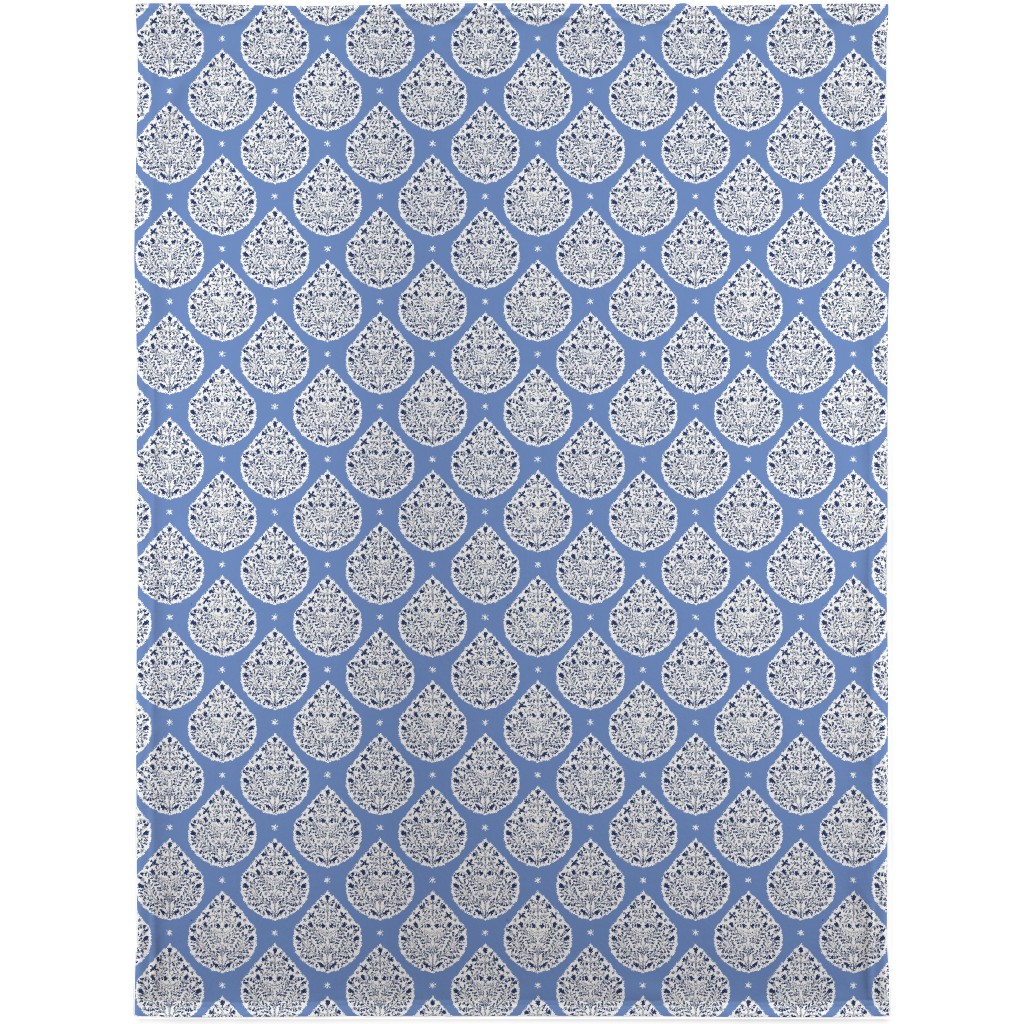 Conway Paisley - Cobalt and Navy Blanket, Sherpa, 30x40, Blue, True Blue