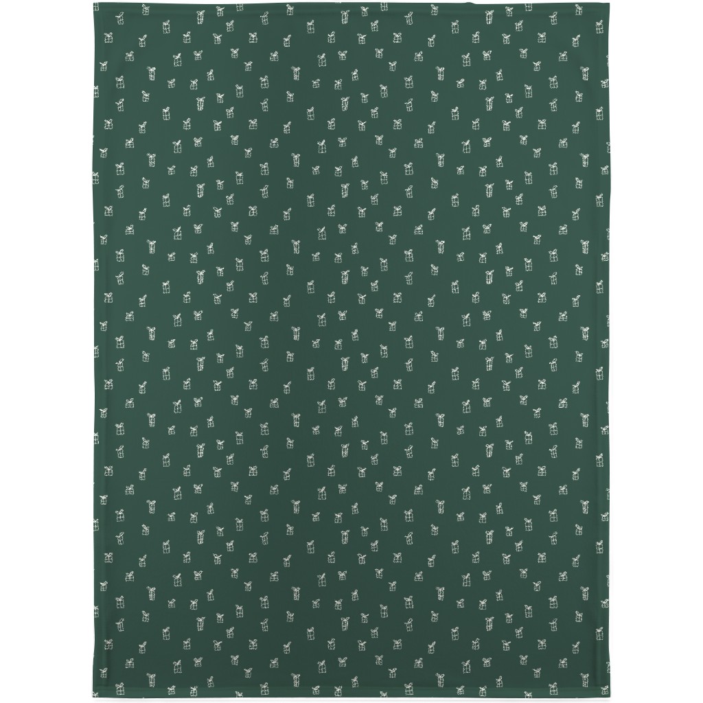 Christmas Presents on Green Blanket, Sherpa, 30x40, Green