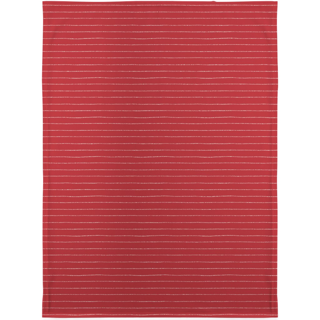 Christmas Stripes Blanket, Sherpa, 30x40, Red