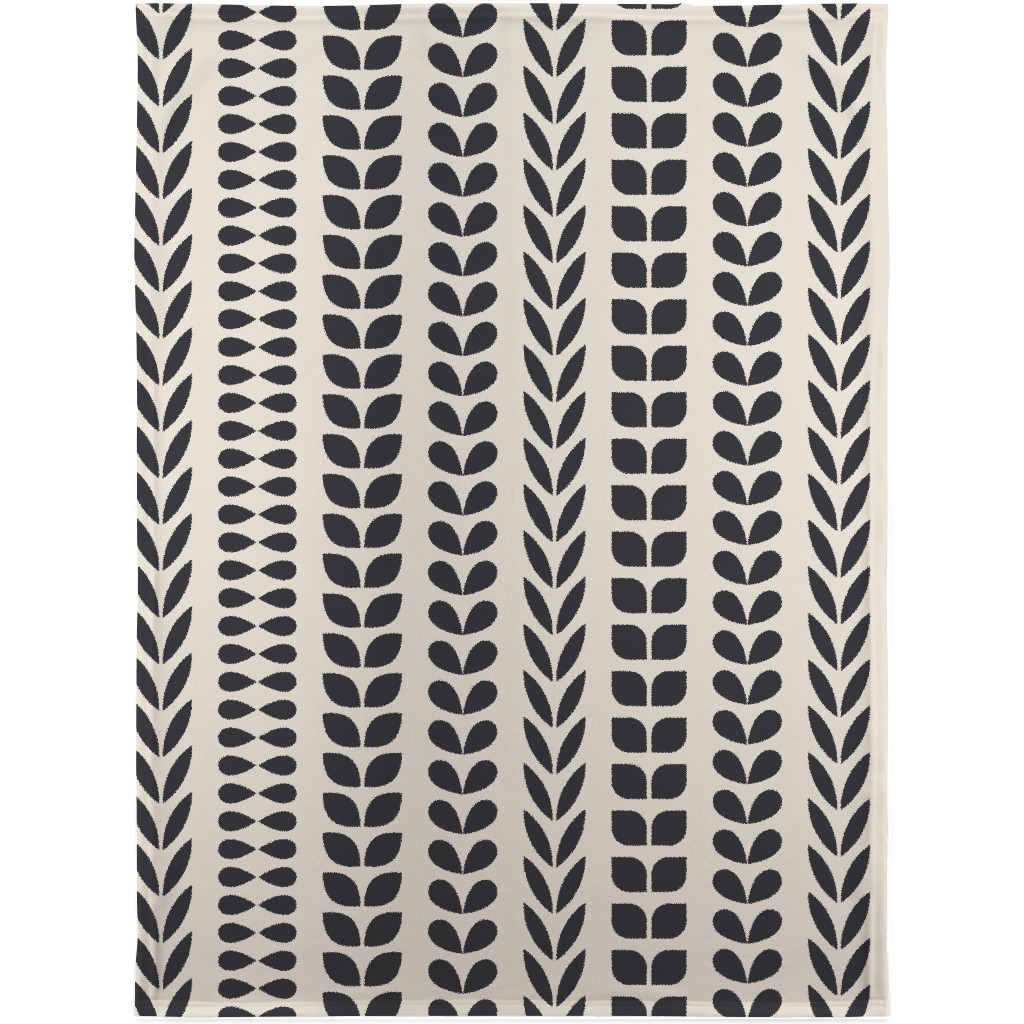 Minimalist Scandinavian Vines Blanket, Sherpa, 30x40, Beige