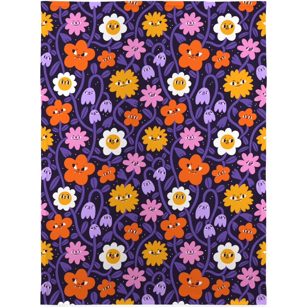 Extremely Wicked and Shockingly Evil Halloween Garden - Purple Blanket, Sherpa, 30x40, Purple