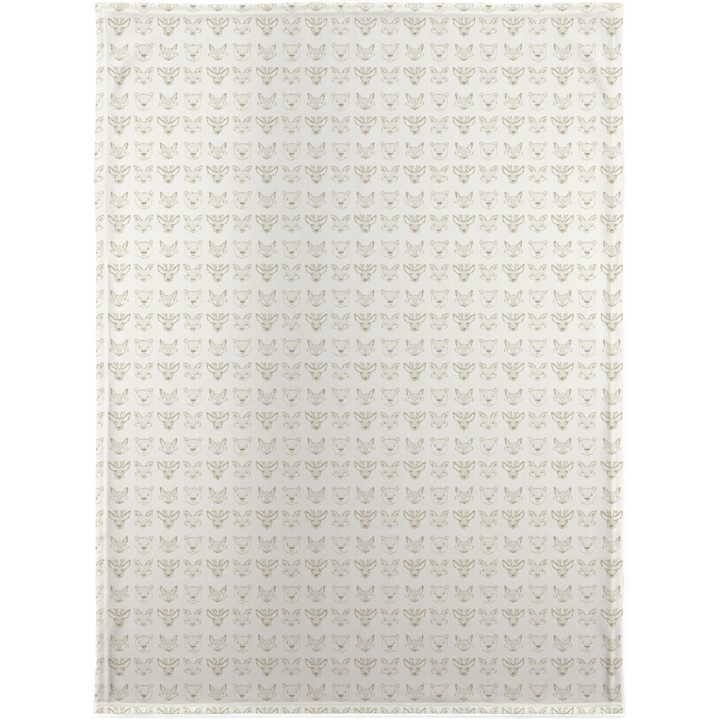 Forest Friends - Neutral Blanket, Sherpa, 30x40, Beige