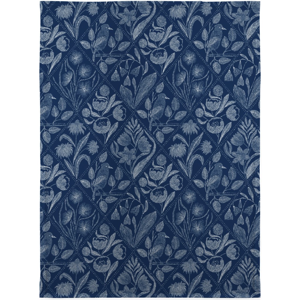 Toile De Joy - Blue Blanket, Sherpa, 30x40, Blue, True Blue