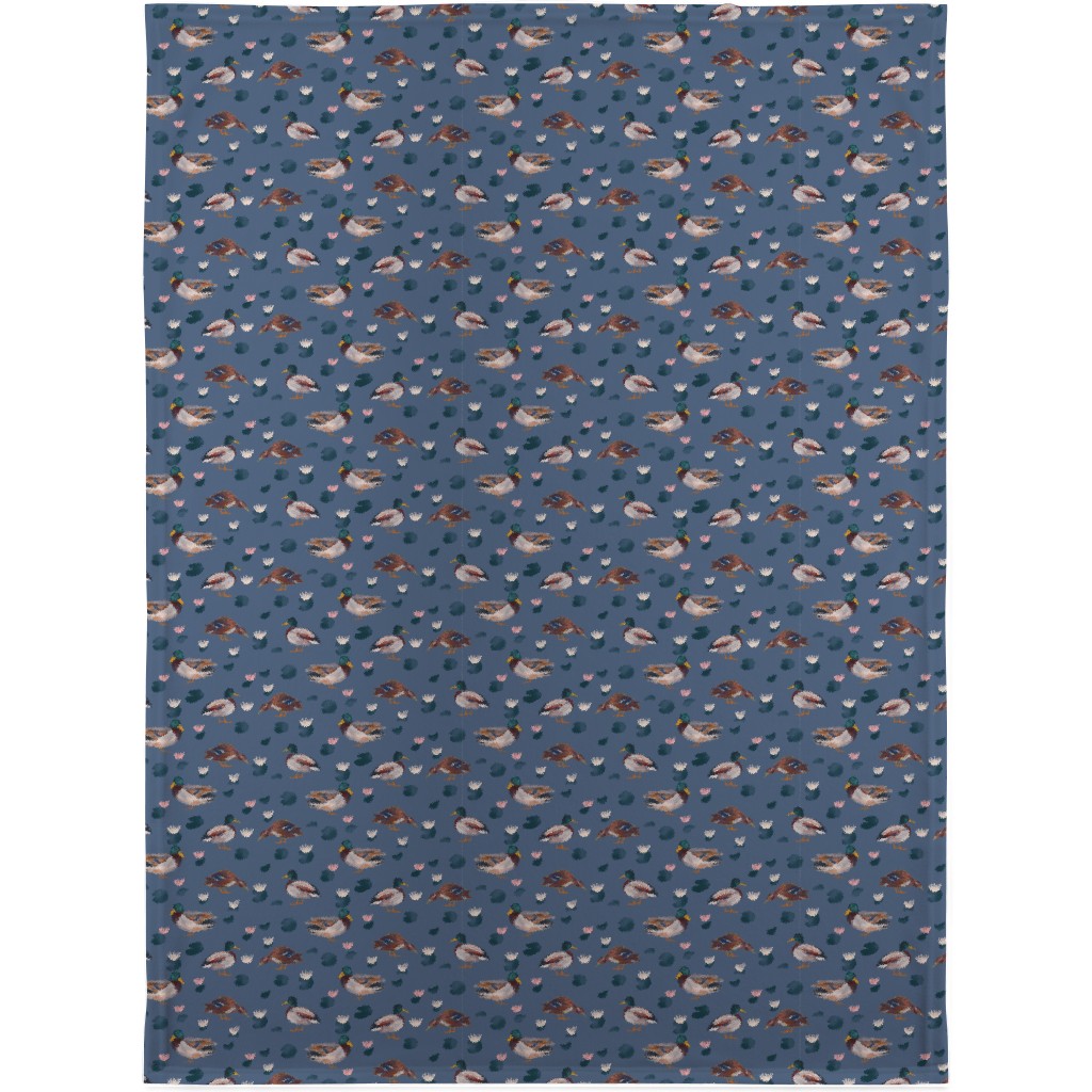 Mallard Ducks Blanket, Sherpa, 30x40, Blue, Gibraltar