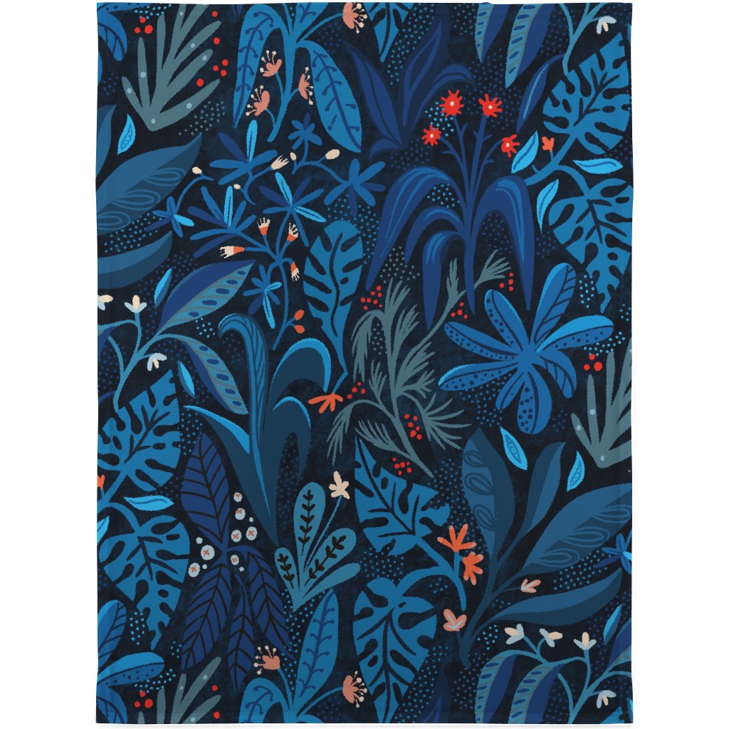 Jungle Nights Blanket, Sherpa, 30x40, Blue