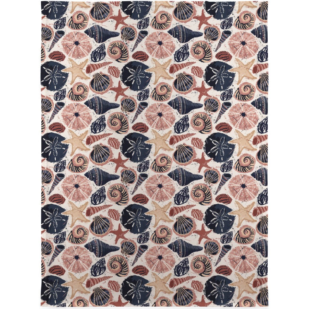 Seashells Blanket, Sherpa, 30x40, Multicolor