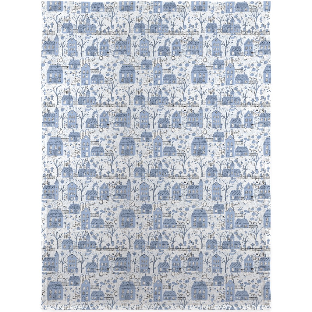 What Ghosts Around Comes Around - Blue Blanket, Sherpa, 30x40, Blue, True Blue